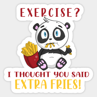 Extra Fries Panda Sticker